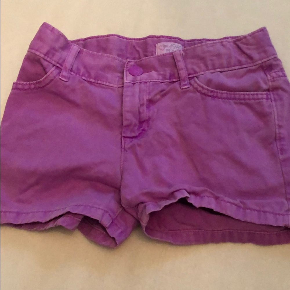 Purple jean shorts